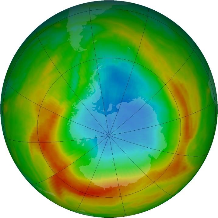 Antarctic ozone map for 07 November 1981